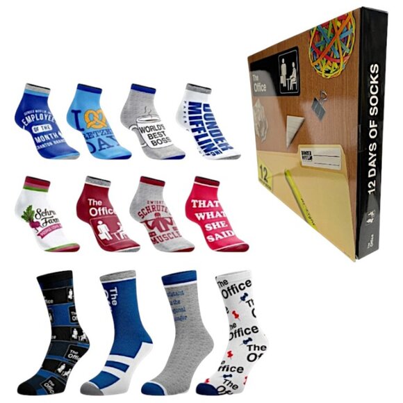 The Office TV Show Sock Set - 12 Days Advent Calendar Collector Gift - Picture 1 of 5